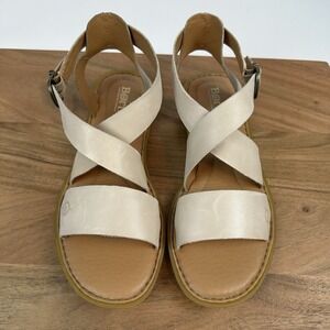 New Womens Born Neil Natural Cancun Leather Gladiator Sandals Size 8‎ M